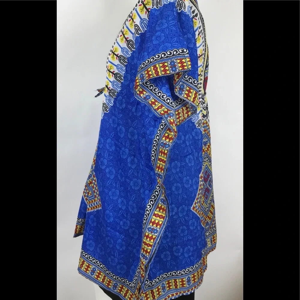Blue Tribal Cover Up Multi Color No‎ Size Tag.